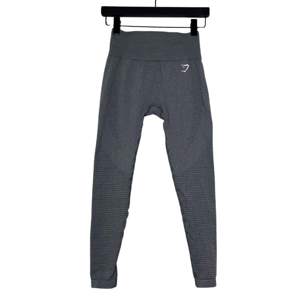 Gymshark Vital Seamless High Rise Leggings Sz S Charcoal Grey Marl Eyelet Detail